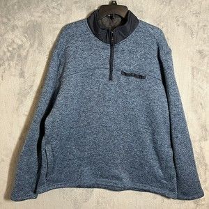 Eddie Bauer Men's Fleece Sweater Jacket Long Sleeve 1/4 Zip Size 2XL XXL EUC‎